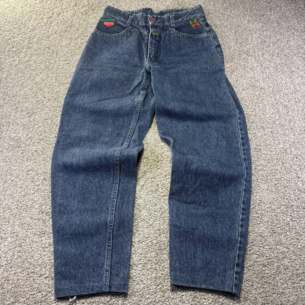 Vintage Mash Jeans Mens 28x30 Blue Stone Wash Relaxed Tapered Denim Italy 90s